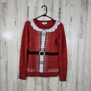 Holiday hype santa sparkle Christmas sweater women's size medium